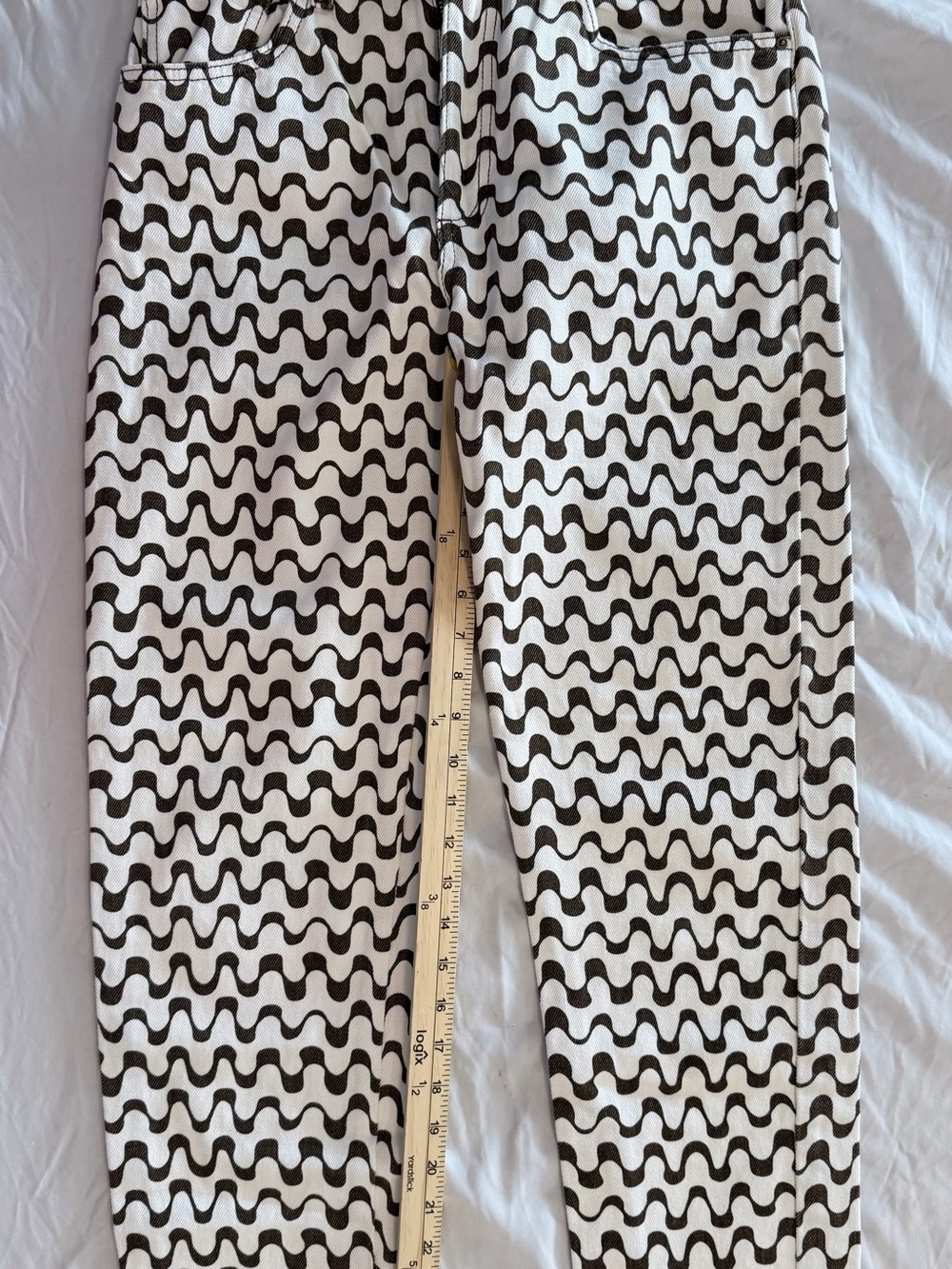 Cotton On brown & White Wave-Print Chinos Size 4